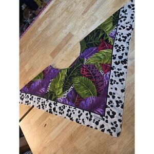 Handmade 100% silk botanical Floral animal print poncho